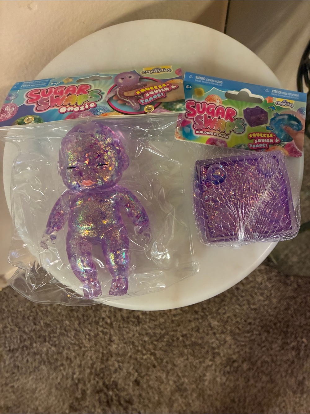 Sugar Swaps Purple Glitter Squishy Doll & Blocks Set of 2